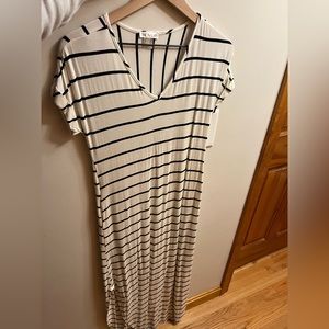 White and black maxi dress